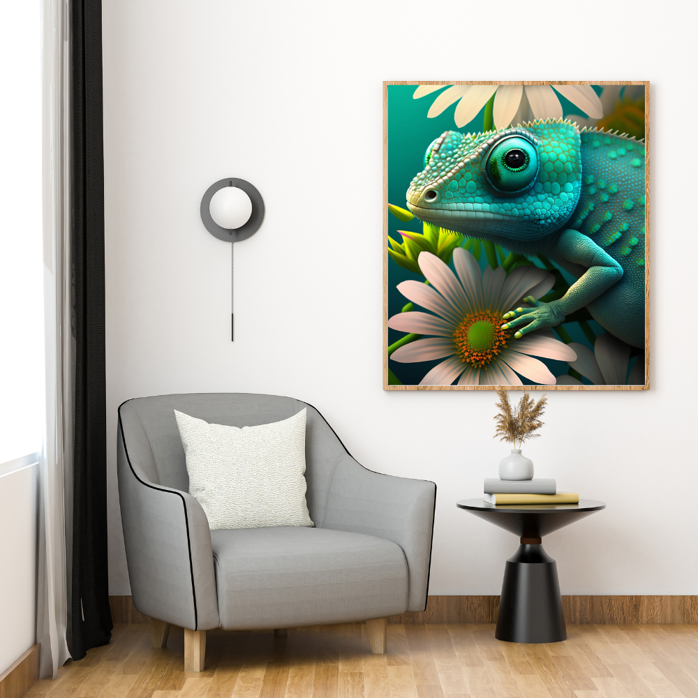 Chameleon Botanical Digital Wall Art