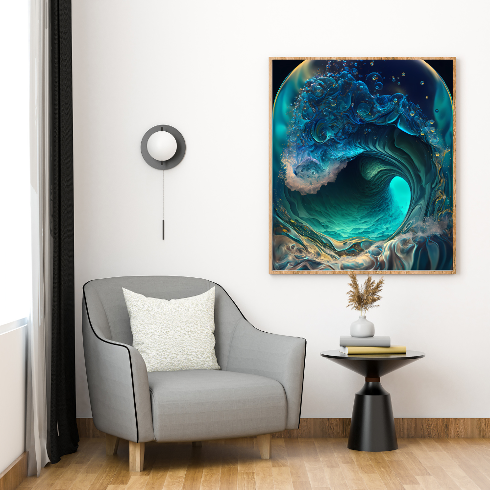 Ocean Splash Digital Wall Art 1