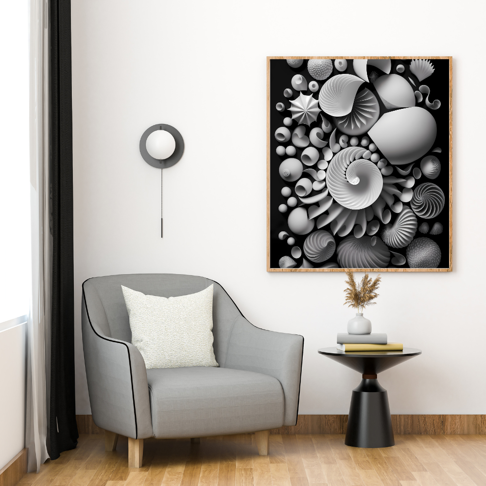 White Shells Digital Wall Art